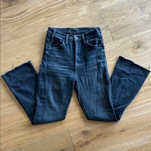 MOTHER Black Hustler Ankle Fray 24